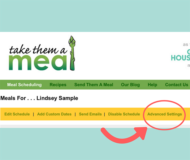 Advanced Settings Available to Meal Coordinators