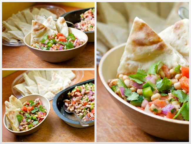 Black-eyed Pea Salad with Toasted Pita Wedges