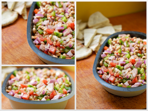 Black-eyed Pea Salad with Toasted Pita Wedges