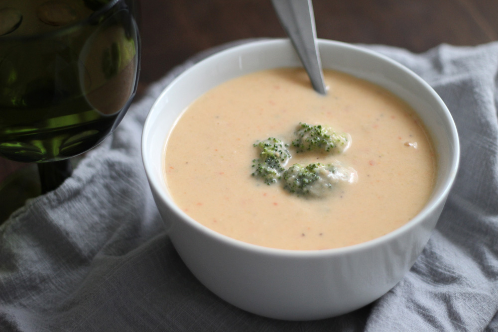 Broccoli, Red Pepper and Cheddar Chowder