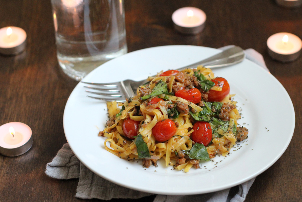 Hot Italian Sausage and Tomato Pasta