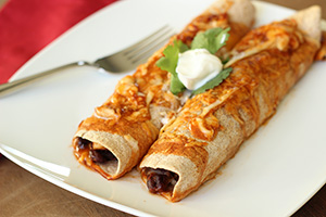 Cheesy Chicken and Black Bean Enchiladas