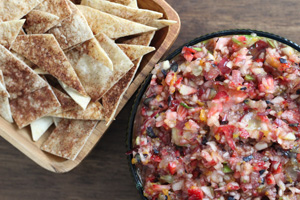 Fruit Salsa with Cinnamon Tortilla Chips