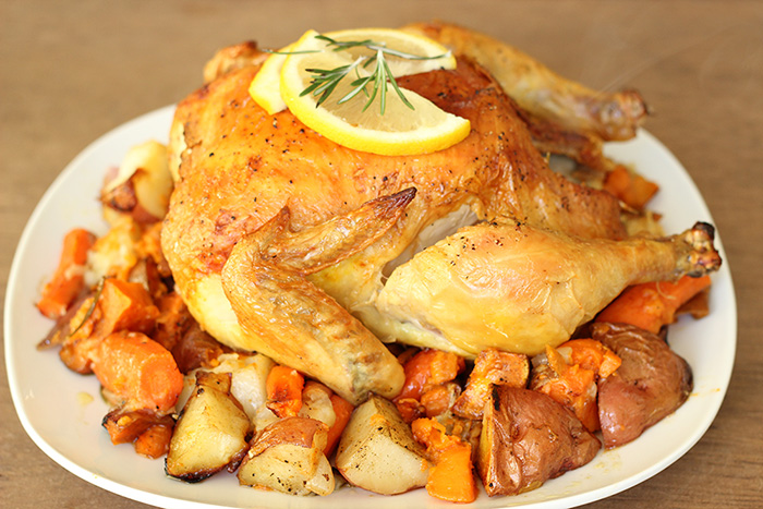 One Pot Roast Chicken with Veggies